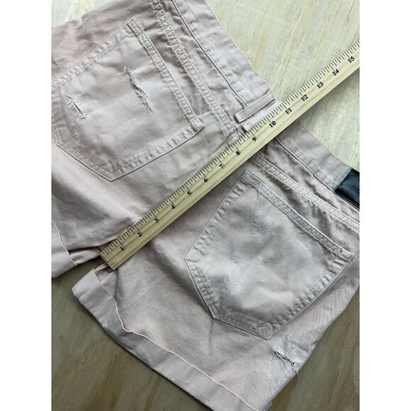 Anine Bing Cotton Shorts Soft Pink M Distressed Shorts Casual Cutoff Button Fly - Picture 8 of 10